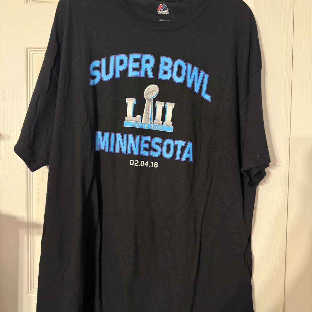 NFL 2018 Super Bowl LII Minnesota T-Shirt Mens 2X Crewneck Tee Black